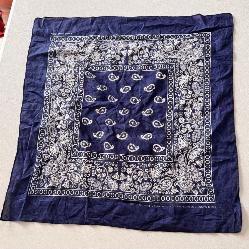 Classic Navy Paisley Bandana Scarf